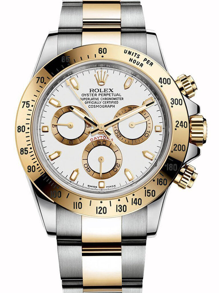Rolex Daytona 116523 Super Clone Zifferblatt in weiß (sonnenschliff), Vorderansicht
