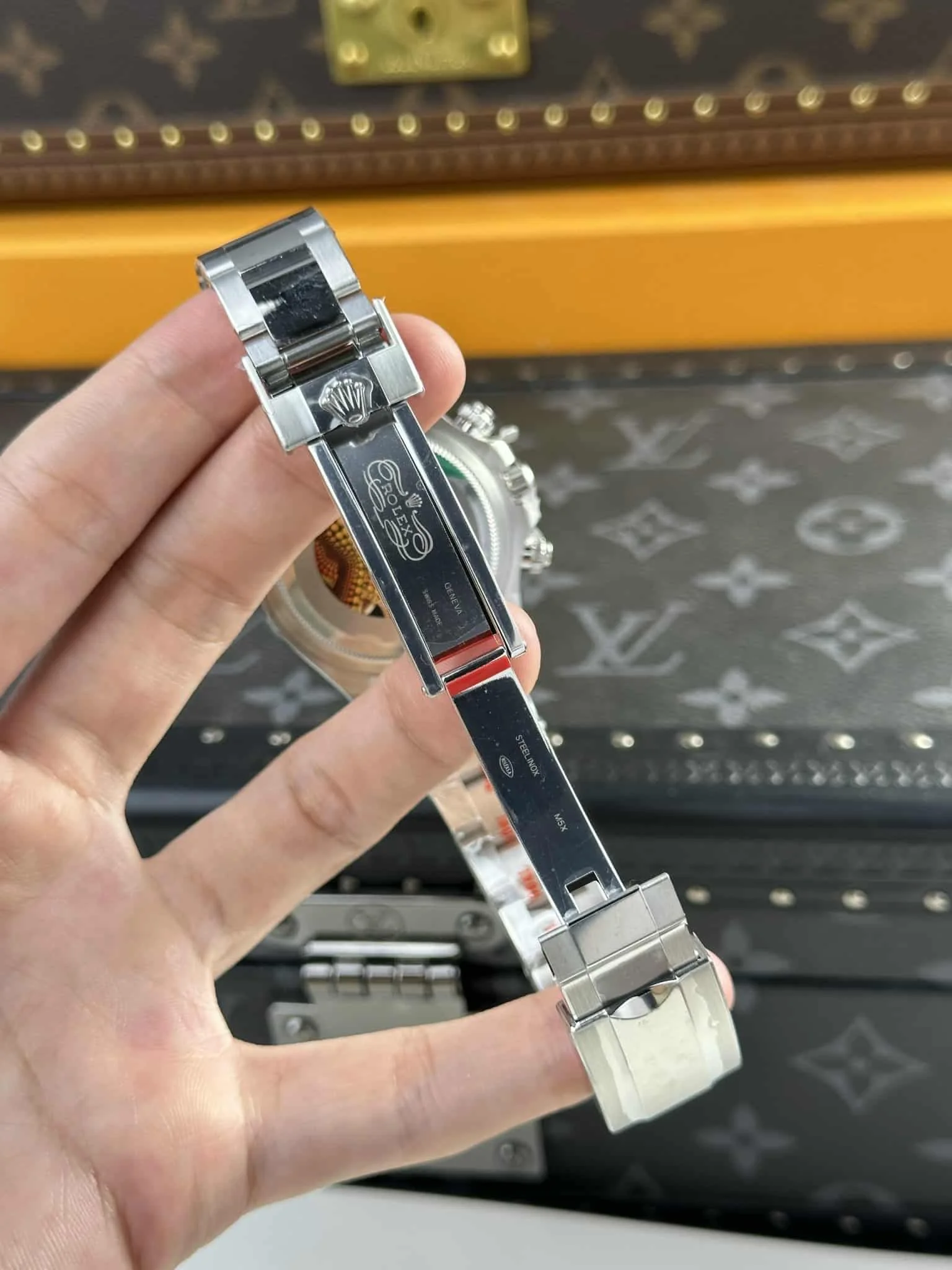 Rolex Daytona Super Clone 126500LN Panda, Zifferblatt-Detail mit applizierten Indices