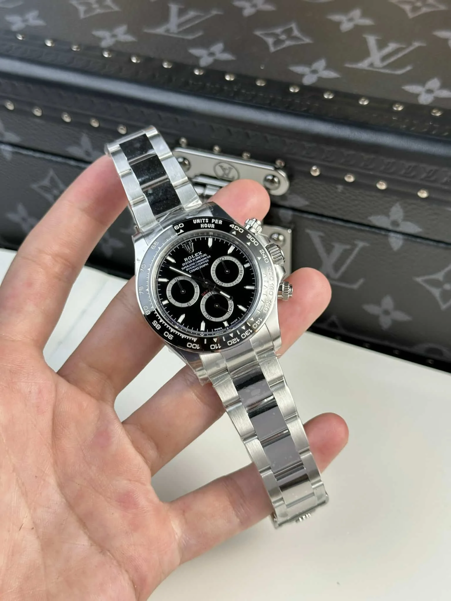 Rolex Daytona Super Clone 126500LN, Saphirglas mit Zifferblatt-Indices