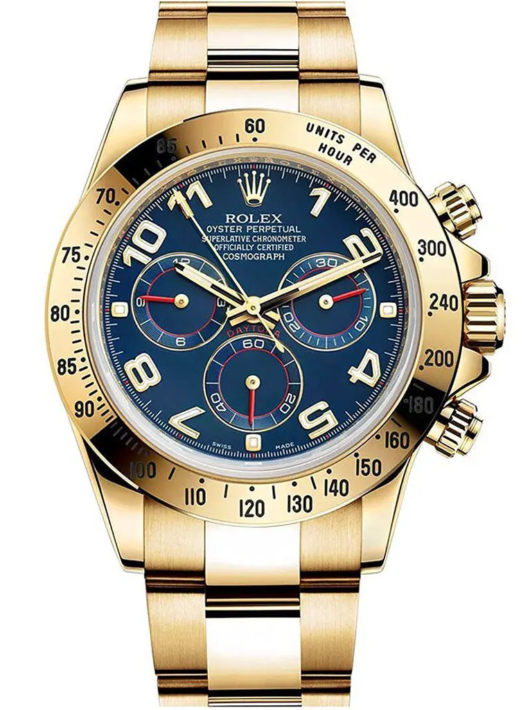 Rolex Daytona 116528 Super Clone Zifferblatt in blau, Vorderansicht