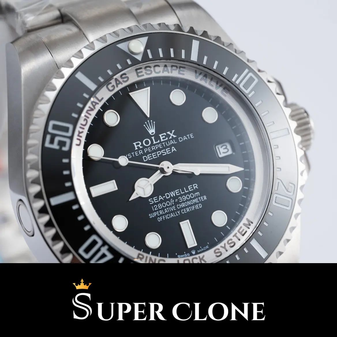 Rolex Deepsea Nachbau 126660, Seitenansicht, 904L Oystersteel