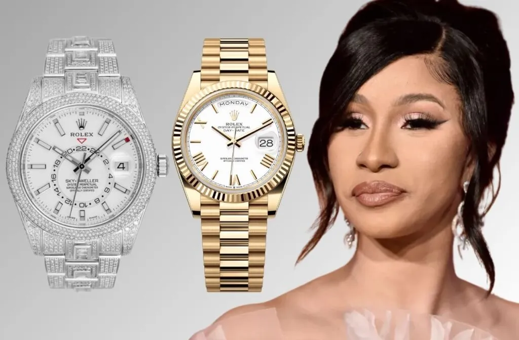 Cardi B mit diamantbesetzter Rolex Pearlmaster