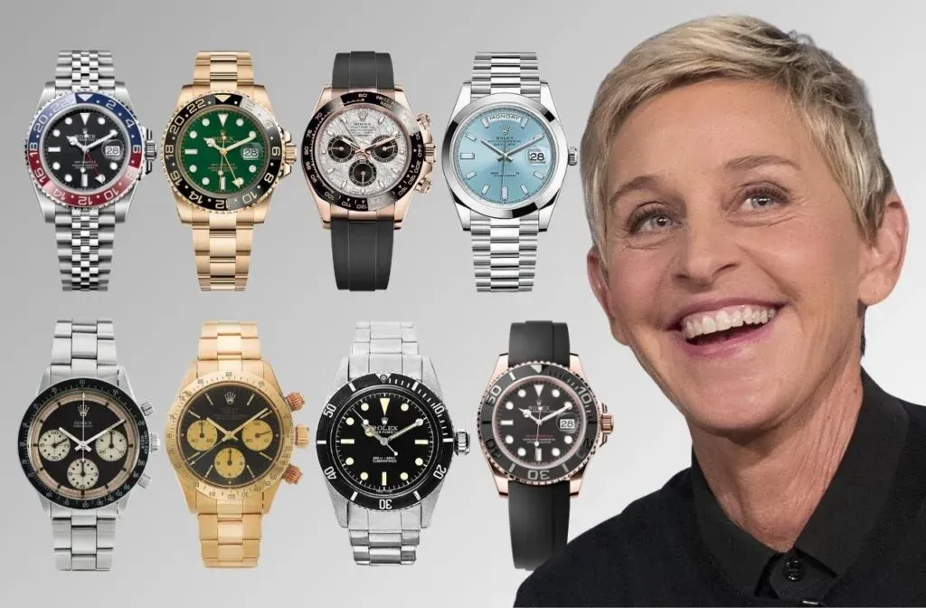 Ellen DeGeneres trägt Rolex Submariner mit schwarzem Zifferblatt