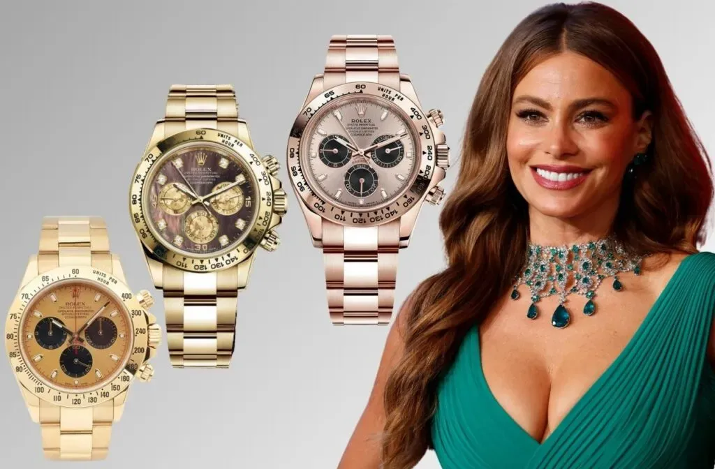 Sofia Vergara trägt Rolex Day-Date in Gelbgold
