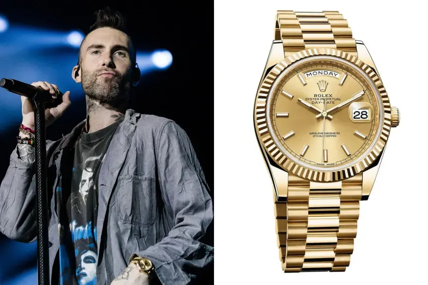 Adam Levine mit Rolex Day-Date in Gelbgold