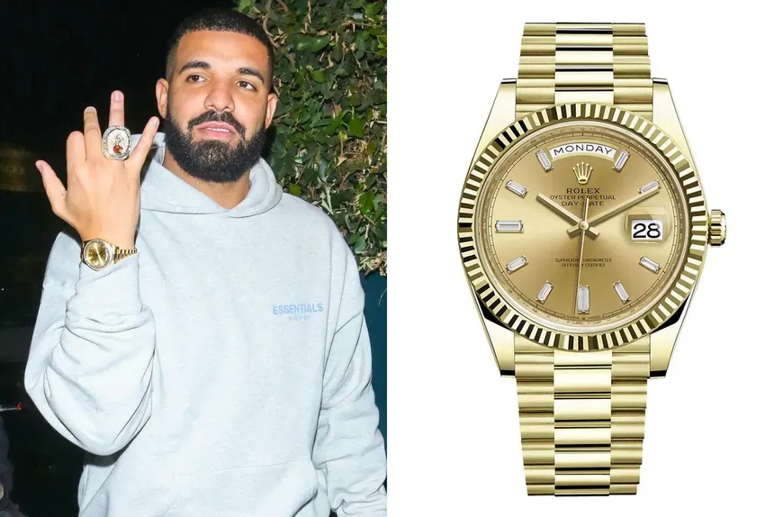 Drake trägt Rolex Day-Date in Gold