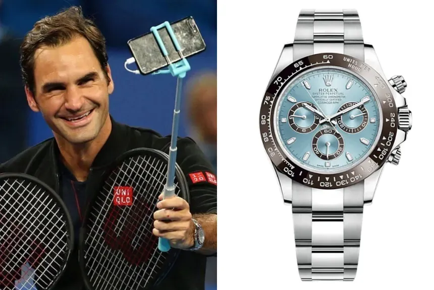 Roger Federer trägt Rolex Daytona Platona