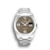 Rolex Datejust 116200 36mm Braun Blumen Zifferblatt Automatikuhr - Frontansicht