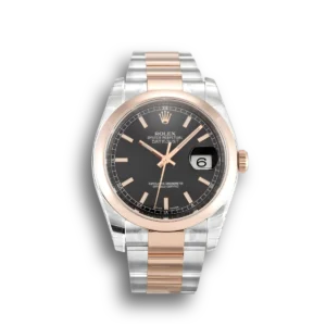 Rolex Datejust 116201 36mm Schwarz Zifferblatt Automatikuhr - Frontansicht