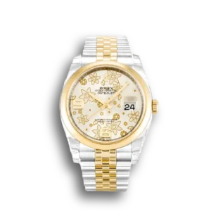 Rolex Datejust 116203 36mm Silber Blumen Zifferblatt Automatikuhr - Frontansicht