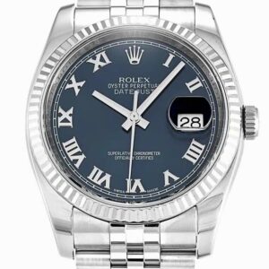 Rolex Datejust 116234 36mm Blau Zifferblatt Automatikuhr - Zifferblatt Nahaufnahme