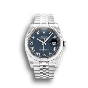 Rolex Datejust 116234 36mm Blau Zifferblatt Automatikuhr - Frontansicht