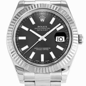 Rolex Datejust 116334 41mm Schwarz Zifferblatt Automatikuhr - Zifferblatt Nahaufnahme