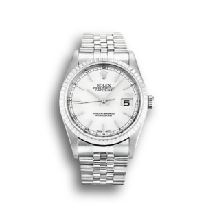 Rolex Datejust 16220 36mm Zifferblatt Weiss Automatikuhr - Frontansicht