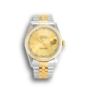 Rolex Datejust 16233 36mm Gold Zifferblatt Automatikuhr - Frontansicht