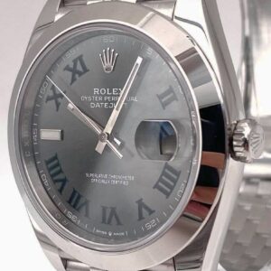 Rolex Datejust 41mm Rhodium Zifferblatt 126300 “Wimbledon” Jubilee Automatikuhr - Gehaeuse Ansicht