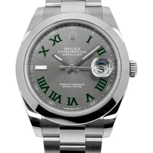 Rolex Datejust 41mm Rhodium Zifferblatt 126300 “Wimbledon” Oyster Automatikuhr - Frontansicht