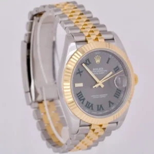 Rolex Datejust 41mm Rhodium Zifferblatt 126333 “Wimbledon” Flutted / Jubilee Automatikuhr - Seitenansicht