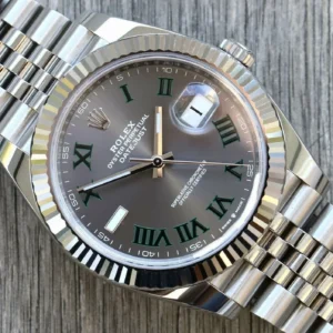 Rolex Datejust 41mm Rhodium Zifferblatt 126334 “Wimbledon” Flutted / Jubilee Automatikuhr - Seitenansicht