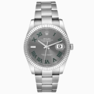 Rolex Datejust 41mm Rhodium Zifferblatt 126334 “Wimbledon” Flutted / Oyster Automatikuhr - Frontansicht