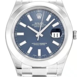 Rolex Datejust II 116300 41mm Blau Zifferblatt Automatikuhr - Zifferblatt Nahaufnahme