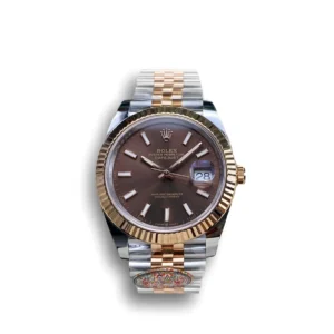 Rolex Datejust m126331 41mm Schokolade Zifferblatt Jubilee Armband Automatikuhr - Frontansicht