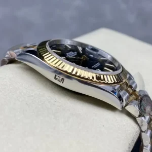 Rolex Datejust m126333 41mm Bright Schwarz Zifferblatt Automatikuhr - Krone und Luenette