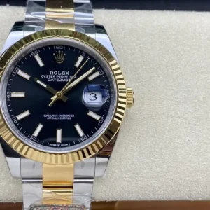 Rolex Datejust m126333 41mm Bright Schwarz Zifferblatt Oyster Automatikuhr - Zifferblatt Nahaufnahme