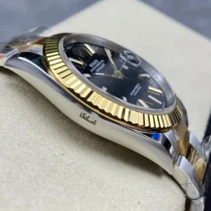 Rolex Datejust m126333 41mm Bright Schwarz Zifferblatt Oyster Automatikuhr - Krone und Luenette