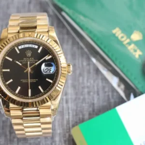 Rolex Day-Datum 126331 40mm Schwarz Motif Zifferblatt Praesidentenuhr - Zifferblatt Nahaufnahme