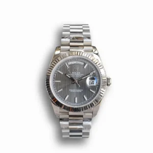 Rolex Day-Datum 126331 Stripe Dark Rhodium Zifferblatt Praesidentenuhr - Frontansicht