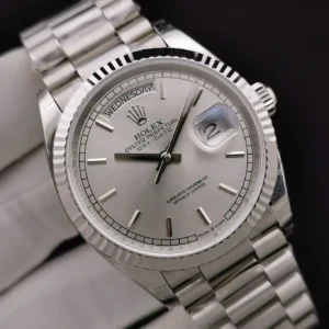 Rolex Day-Datum 128238 36mm Silber Zifferblatt Praesidentenuhr - Gehaeuse Ansicht