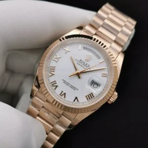 Rolex Day-Datum 128238 36mm Weiss Roemisch Zifferblatt Praesidentenuhr - Armband Detail