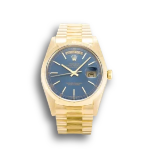 Rolex Day-Datum 18248 36mm Blau Zifferblatt Praesidentenuhr - Frontansicht