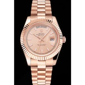 Rolex Day-Datum 40mm Rosa-Gold Zifferblatt REP016823 Praesidentenuhr - Zifferblatt Nahaufnahme