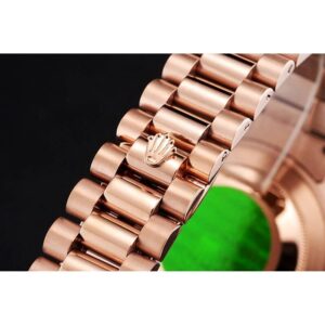 Rolex Day-Datum 40mm Rosa-Gold Zifferblatt REP016823 Praesidentenuhr - Krone und Luenette
