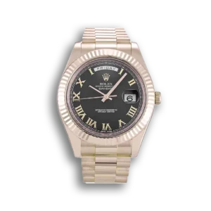 Rolex Day-Datum II 218235 40mm Schwarz Zifferblatt Praesidentenuhr - Frontansicht