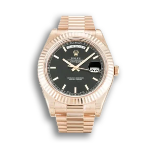 Rolex Day-Datum II 218235 Schwarz Zifferblatt 40mm Praesidentenuhr - Frontansicht