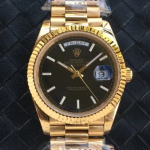 Rolex Day-Datum m228238 Schwarz Zifferblatt Geriffelt Luenette Praesidentenuhr - Seitenansicht