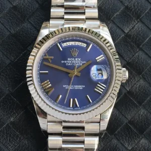 Rolex Day-Datum m228238 Blau Zifferblatt Praesidentenuhr - Zifferblatt Nahaufnahme