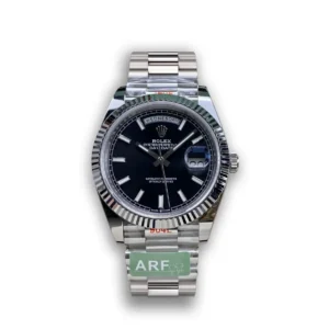 Rolex Day-Datum m228238 Bright Schwarz Zifferblatt Platinum Praesidentenuhr - Frontansicht