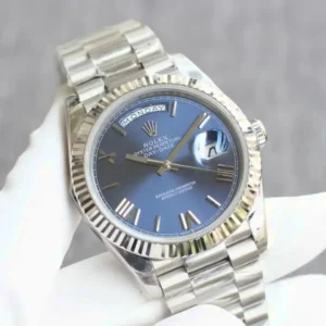 Rolex Day-Datum m228238 Bright Blau Zifferblatt Praesidentenuhr - Gehaeuse Ansicht