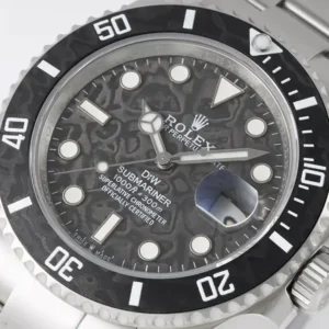 Rolex DIW Submariner Parakeet 116610LB Carbon Zifferblatt Taucheruhr - Detail Zifferblatt