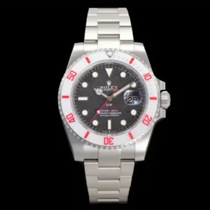 Rolex DIW Submariner Parakeet 116610LB EOC Schwarz Zifferblatt Taucheruhr - Zifferblatt Nahaufnahme