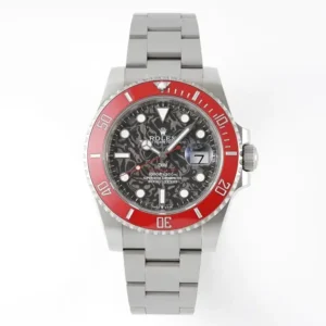 Rolex DIW Submariner Parakeet 116610LB Jupiter Schwarz Zifferblatt Taucheruhr - Zifferblatt Nahaufnahme