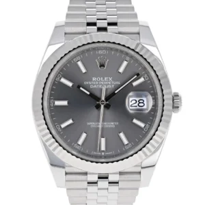 Rolex Datejust 41 mm Rhodium Zifferblatt 126334 Jubilee Automatikuhr - Frontansicht