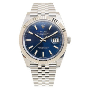 Rolex Datejust 41mm Blau Zifferblatt 126334 Jubilee Automatikuhr - Frontansicht