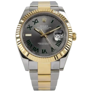 Rolex Datejust II 41mm Rhodium Zifferblatt 126333 “Wimbledon” Bicolor Oyster Automatikuhr - Frontansicht
