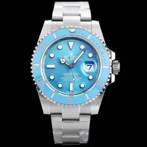 Rolex SUB Submariner 116619LB Tiffany Blau Zifferblatt Taucheruhr - Zifferblatt Nahaufnahme