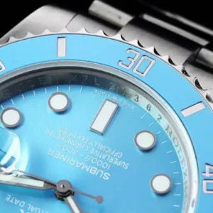 Rolex SUB Submariner 116619LB Tiffany Blau Zifferblatt Taucheruhr - Krone und Luenette